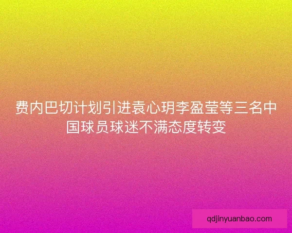 费内巴切计划引进袁心玥李盈莹等三名中国球员球迷不满态度转变