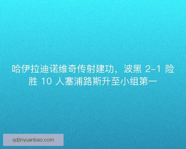 哈伊拉迪诺维奇传射建功，波黑 2-1 险胜 10 人塞浦路斯升至小组第一